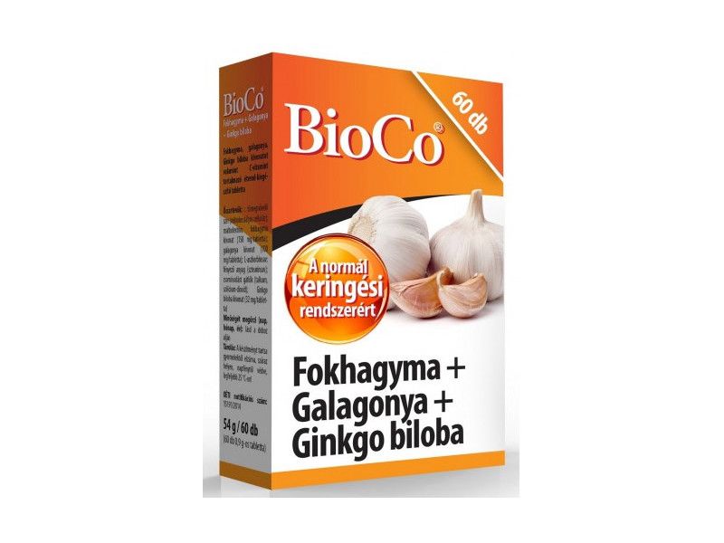 BioCo Fokhagyma + Galagonya + Ginkgo biloba 60db