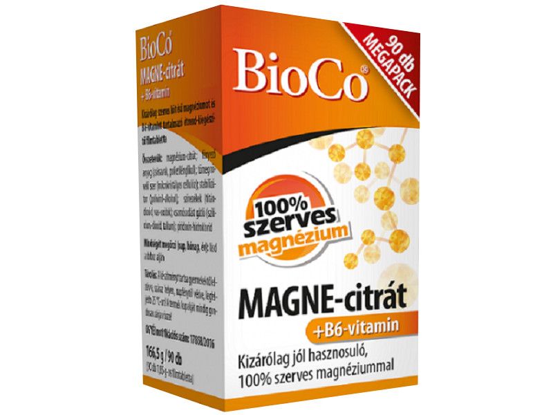 BioCo Magne-citrát + B6-vitamin MegaPack tabletta 90 db