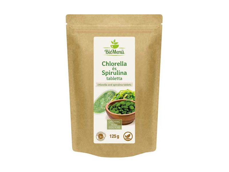BioMenü BIO CHLORELLA és SPIRULINA ALGA tabletta 125 g BioMenü BIO CHLORELLA és SPIRULINA ALGA tabletta 125 g