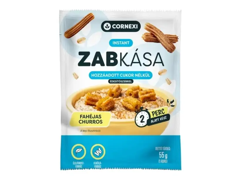 Cornexi Fahéjas Churros Zabkása hozzáadott cukor nélkül, édesítőszerrel 55g