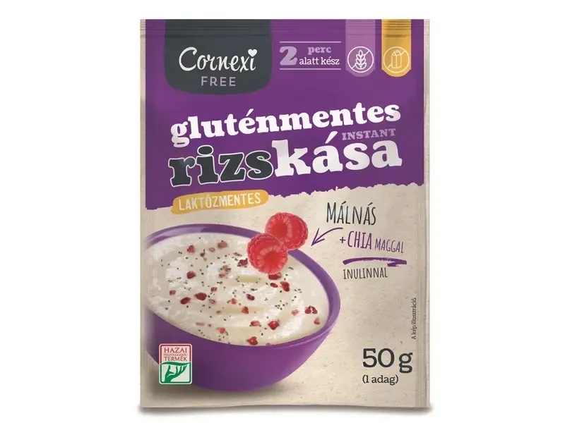 Cornexi gluténmentes rizskása málnás chia maggal 50 g Cornexi gluténmentes rizskása málnás chia maggal 50 g