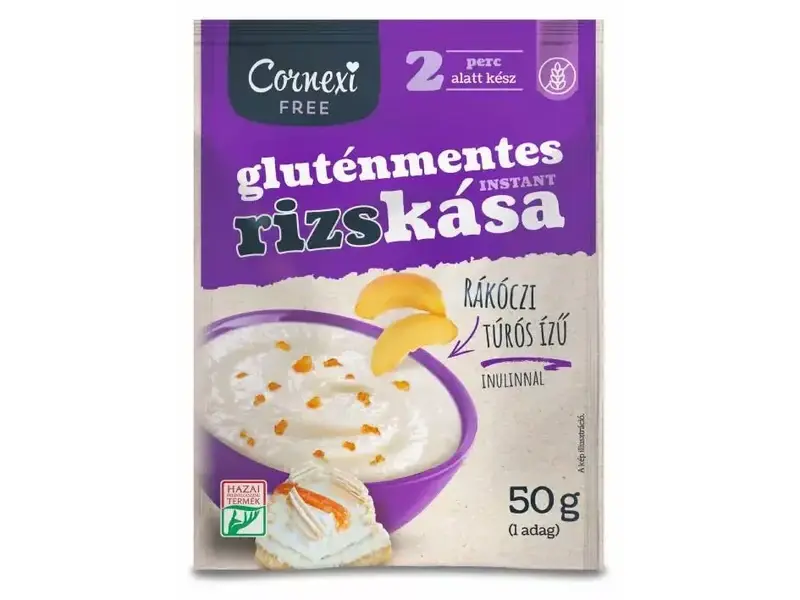 Cornexi gluténmentes rizskása rákóczi túrós 50 g Cornexi gluténmentes rizskása rákóczi túrós 50 g