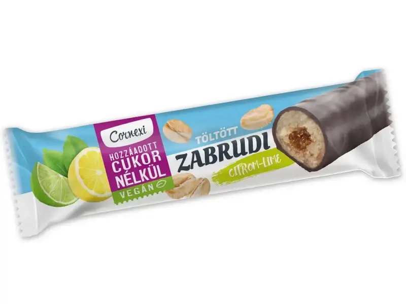 Cornexi vegán zabrudi citrom-lime töltelékkel töltött zabrúd kakaós bevonattal édesítőszerrel hcn 30 g