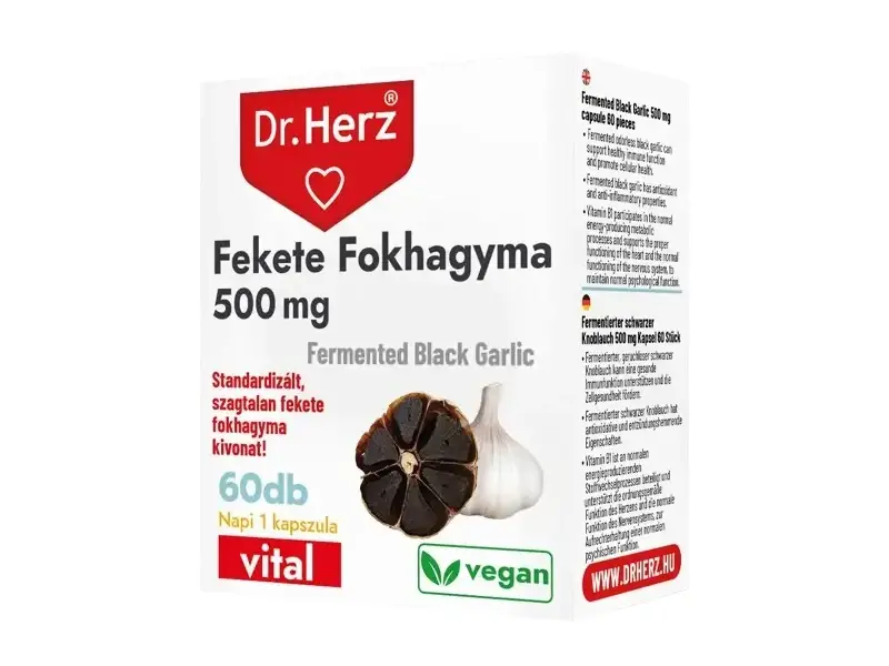 Dr. Herz Fekete Fokhagyma 500 mg kapszula 60 db Dr. Herz Fekete Fokhagyma 500 mg kapszula 60 db