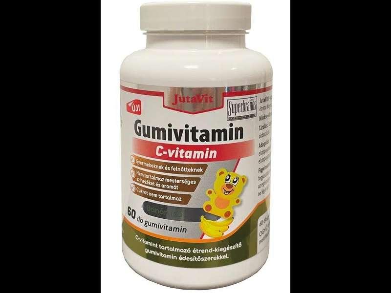 JutaVit Gumivitamin C-vitamin Cukormentes Banán ízű 60 db JutaVit Gumivitamin C-vitamin Cukormentes Banán ízű 60 db
