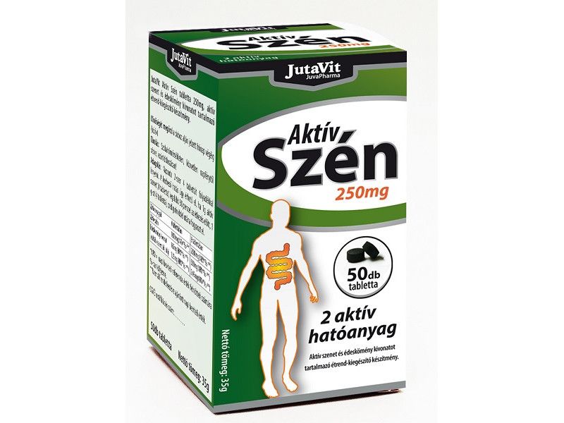 JutaVit Aktív szén tbl. 50db 250 mg
