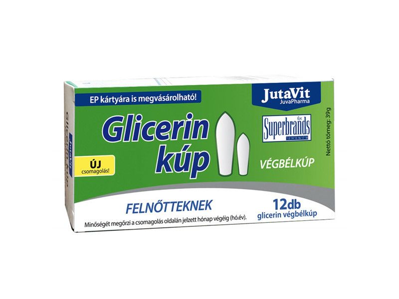 JutaVit Glicerin kúp felnőtteknek 12db JutaVit Glicerin kúp felnőtteknek 12db