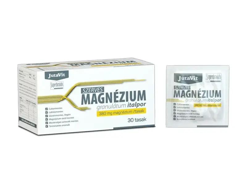 Jutavit Szerves Magnézium granulátum italpor 380 mg/ tasak 30 db Jutavit Szerves Magnézium granulátum italpor 380 mg/ tasak 30 db