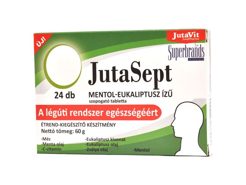 Jutavit Jutasept szopogató tabletta Mentol 24db Jutavit Jutasept szopogató tabletta Mentol 24db