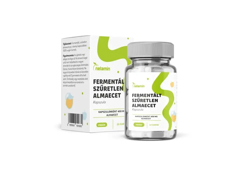 Netamin Fermentált Szűretlen Almaecet kapszula 400 mg 60 db Netamin Fermentált Szűretlen Almaecet kapszula 400 mg 60 db