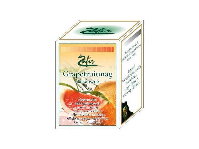Zafír Grapefruitmag olajkapszula 60db Zafír Grapefruitmag olajkapszula 60db